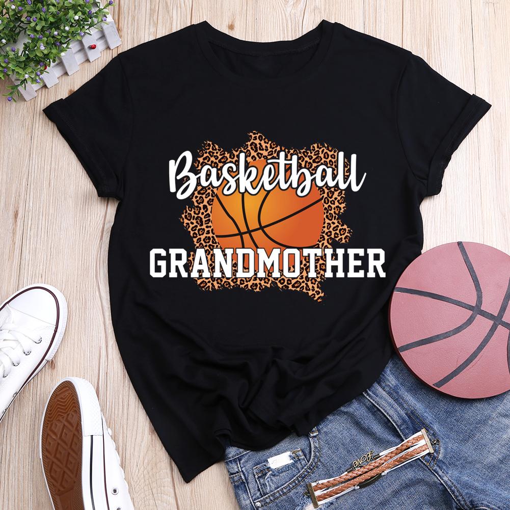 Basketball Grandmother Round Neck T-shirt-011950-Guru-buzz
