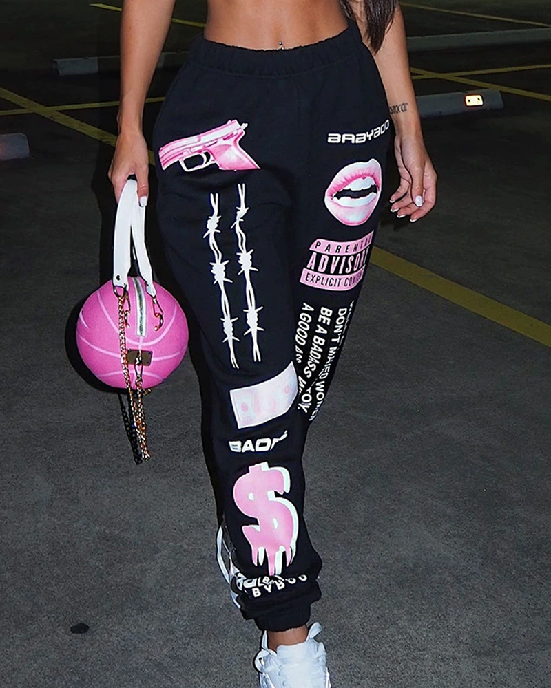 Fashion Printed Sports Casual Pants