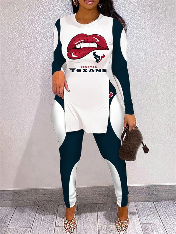Houston Texans
Limited Edition High Slit Shirts And Leggings Two-Piece Suits