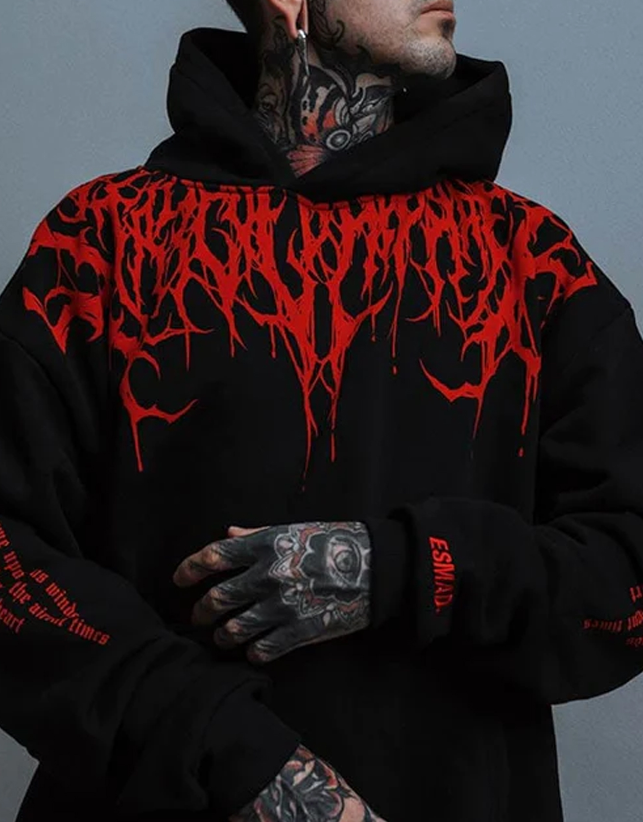 Evil Blood Oversize Large Pattern Hoodie / TECHWEAR CLUB / Techwear