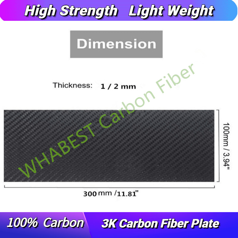 3K Carbon Fiber Plate 100x300mm 100%Pure Carbon Board Carbon Fiber Material For RC UAV/Toys