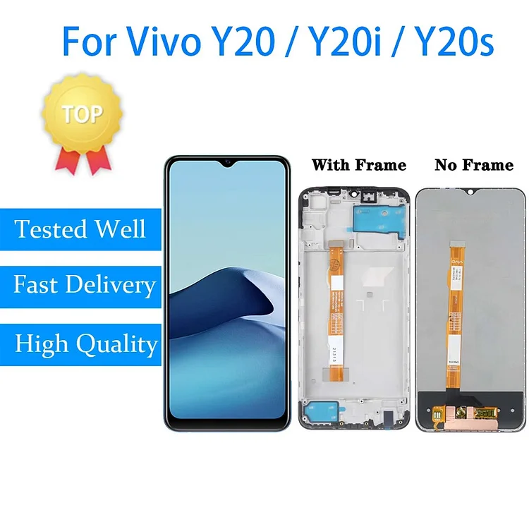 For Vivo Y20 Y20i Y20S V2029 V2027 V2032 LCD Display Touch Screen Digitizer Assembly Replacement Panel Display With Frame