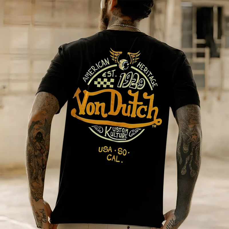 Cotton American Heritage T-Shirt With Vintage Logo Design