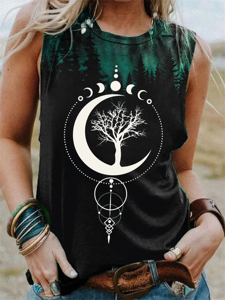 Moon Tree Totem Forest Tank Top