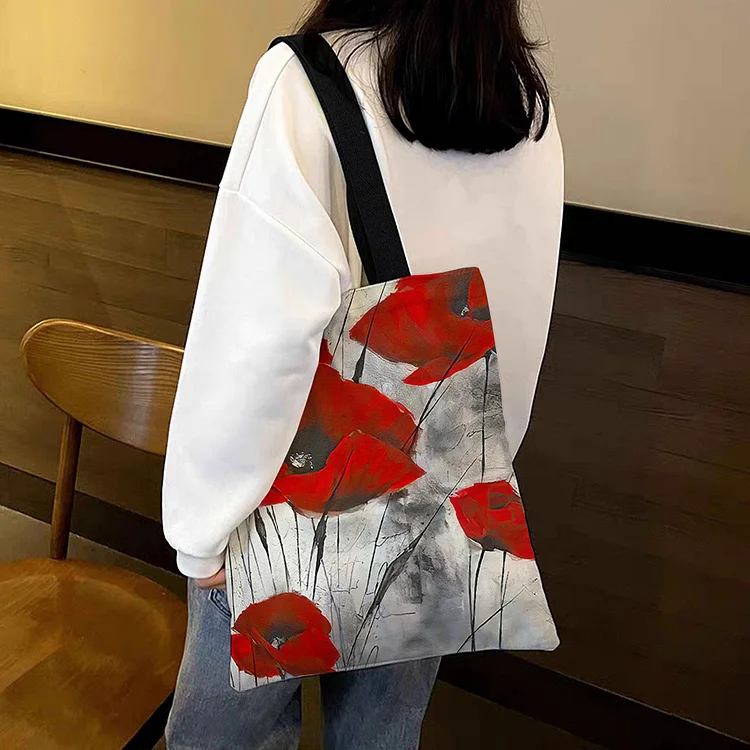 Shopper Bag - Glass Art - flower 11CT Stamped Cross Stitch 40*40CM