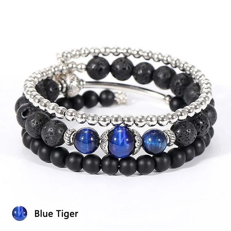 Natural Crystal Protection Stone Bracelet| Blue Tiger