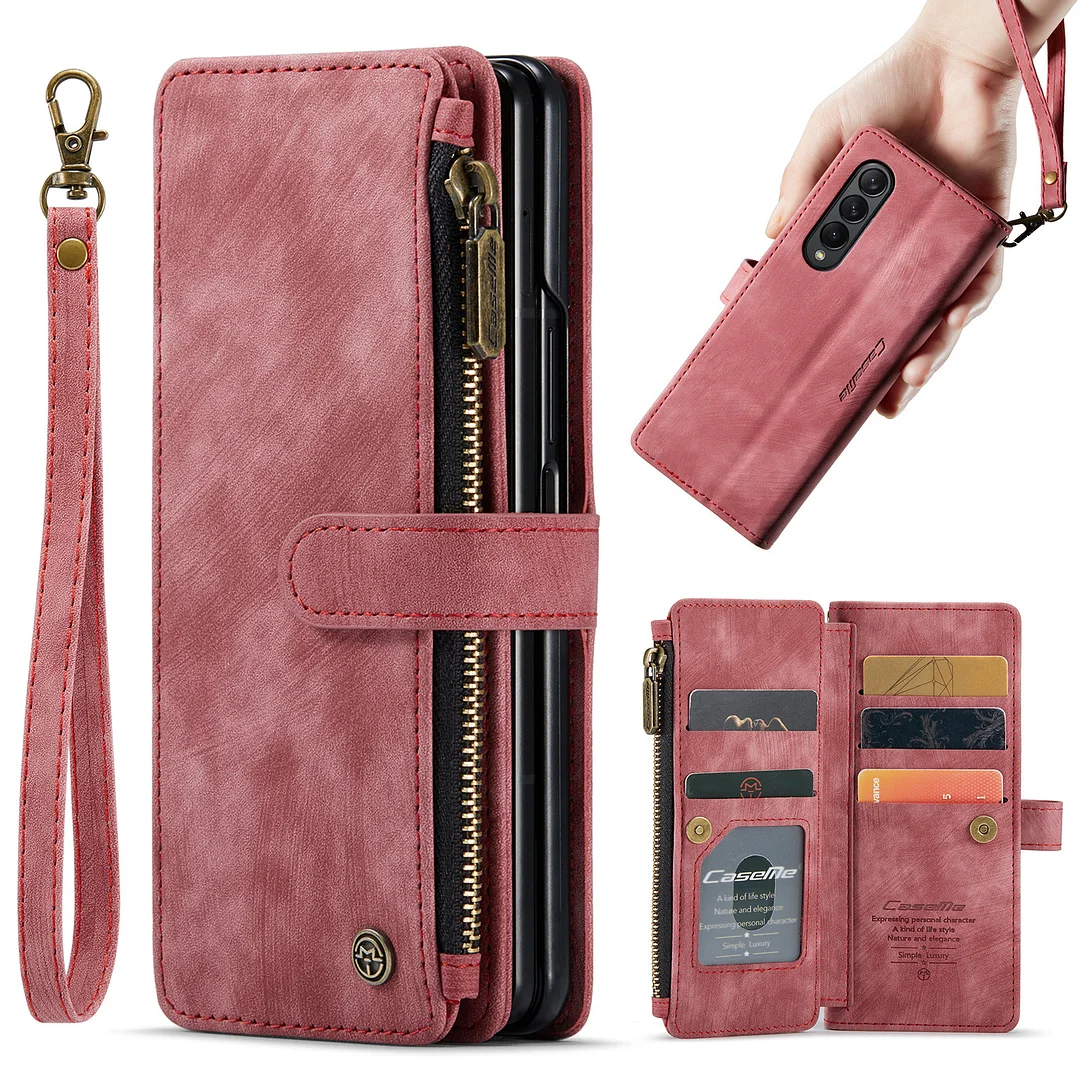 Vintage Card Wallet Leather Case Phone Case with Lanyard and phone stand for Galaxy S22/S22+/S22 Ultra/S23/S23+/S23 Ultra