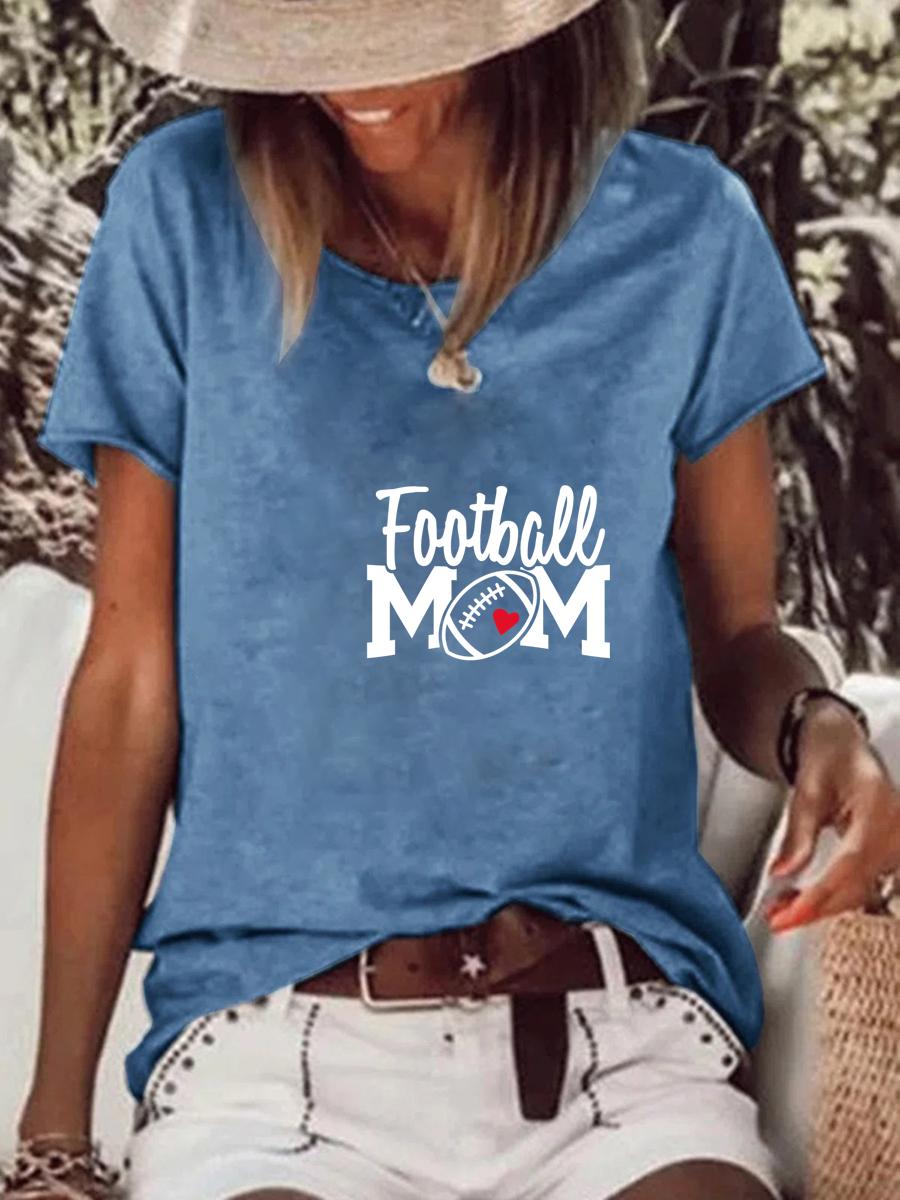 Football mom Raw Hem Tee-Guru-buzz
