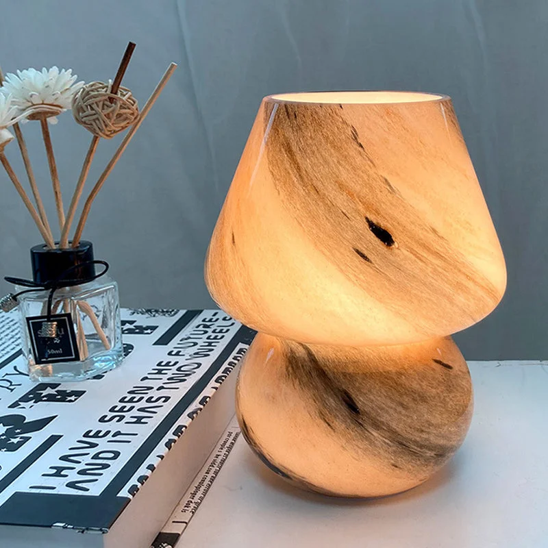 Handmade Glass Mushroom Planet Table Lamp