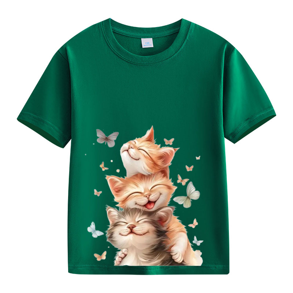 【2Y-13Y】Smiling Kittens & Butterflies Toddler T-Shirt