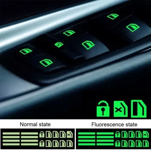 Dronehint Car Sticker Car Door Window Switch Luminous Sticker Night Safety Accessories (For: Audi Sport) Parts