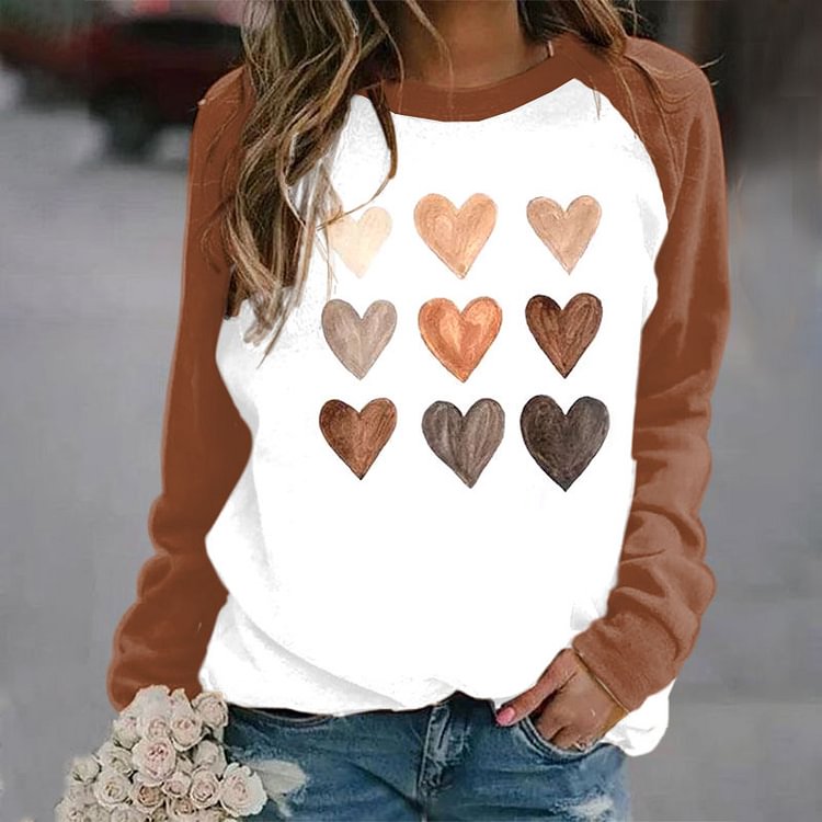 VChics Love Is Love Printed Round Neck Sweatshirt