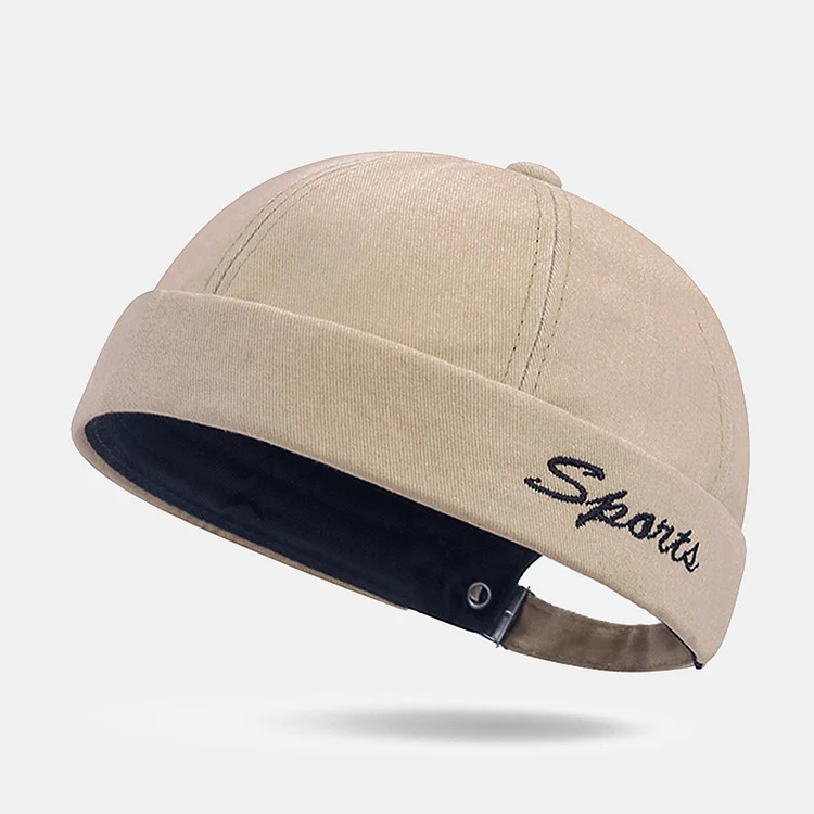 Men's Retro Letter Pattern Hip-hop Adjustable Brimless Hat