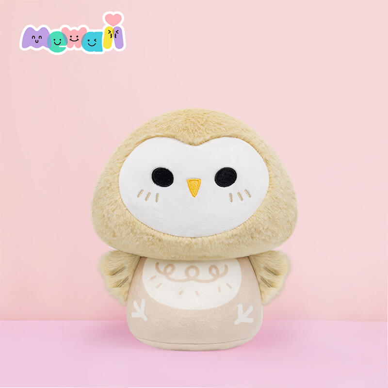 Mewaii® Mushroom Family Barn Owl Kawaii Plush Pillow Squish Toy
