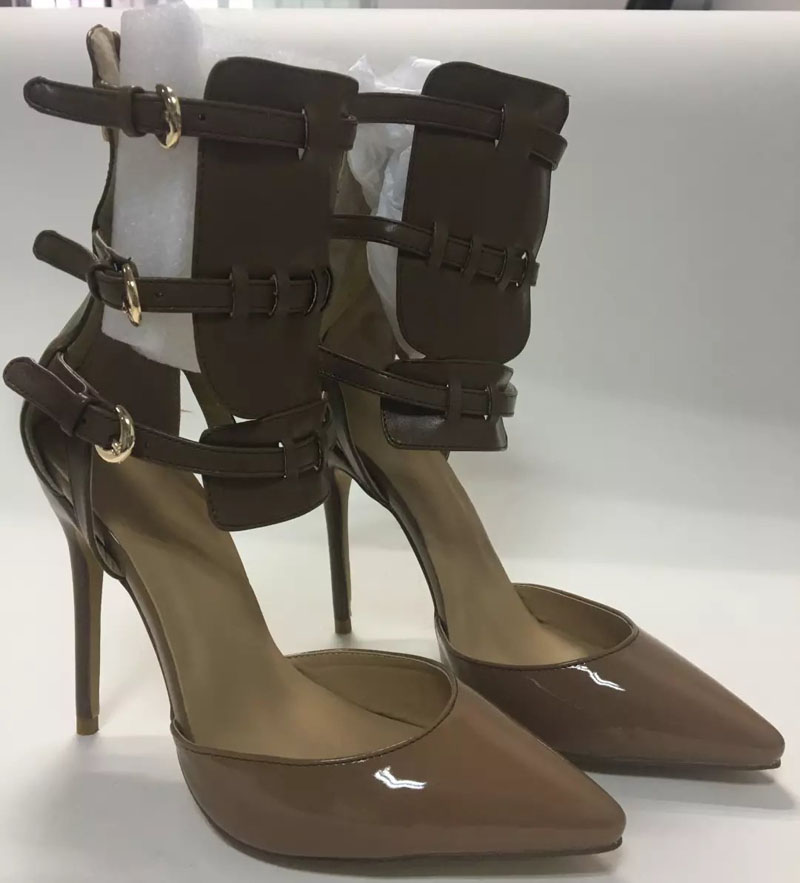 VCSHOES Women Ankle Buckles Tassel Zip Ankle Boots Pointed Toe Stiletto High Heel Instep Cut Out Female Party Dress Bottines