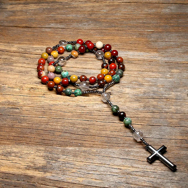 Natural Mookaite Beads Rosary Mala Necklaces