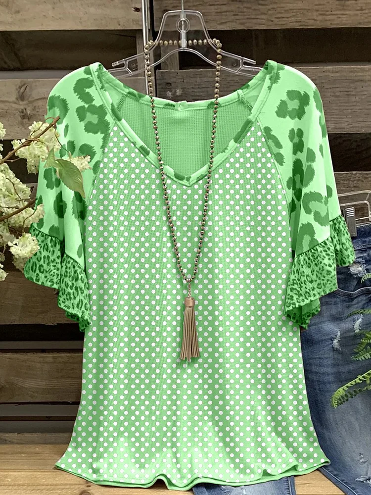 Bestdealfriday Short Sleeve V Neck Casual Shirts Tops 11826365