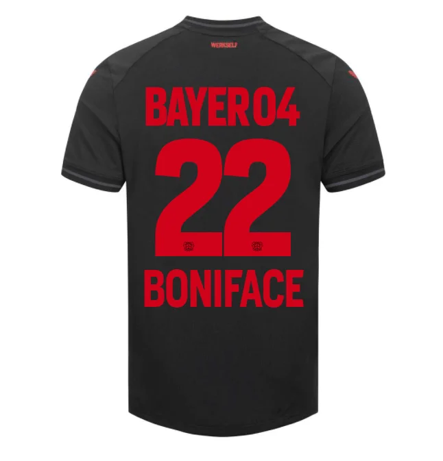 Bayer Leverkusen Victor Boniface 22 Home Shirt Kit 2023-2024