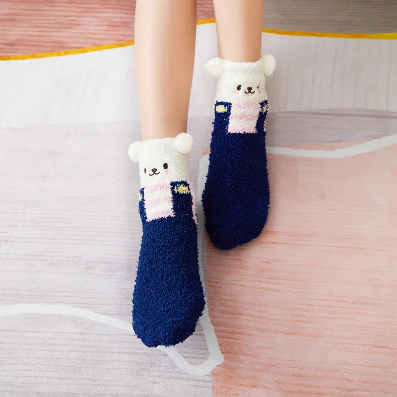 Letclo™ Cute Parent-child Coral Fleece Indoor Warm Socks Slippers letclo Letclo