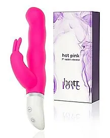 pornhint Pornhint Hot Pink Waterproof Rabbit Vibrator 7 Inch - Hott Love