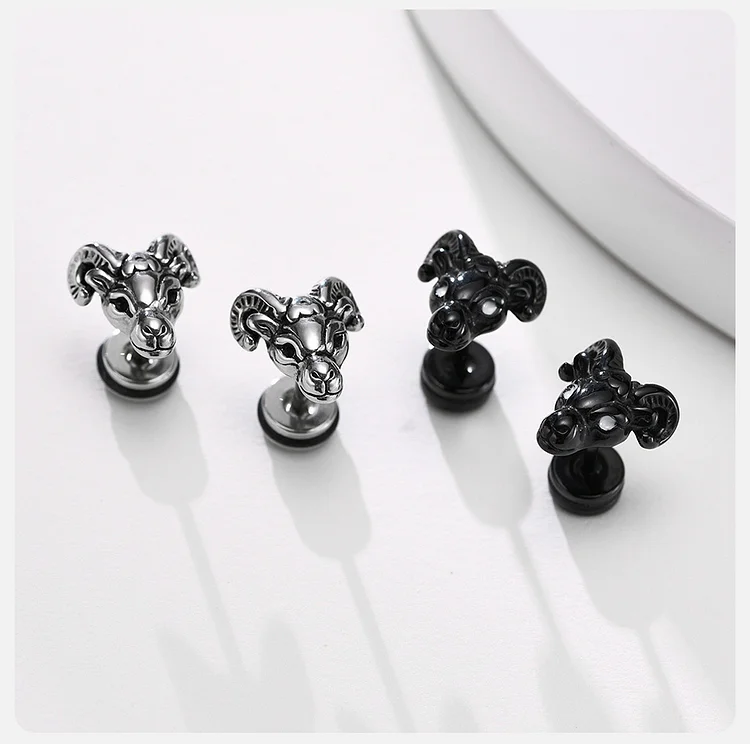 Vintage Sheep Head Stud Earrings