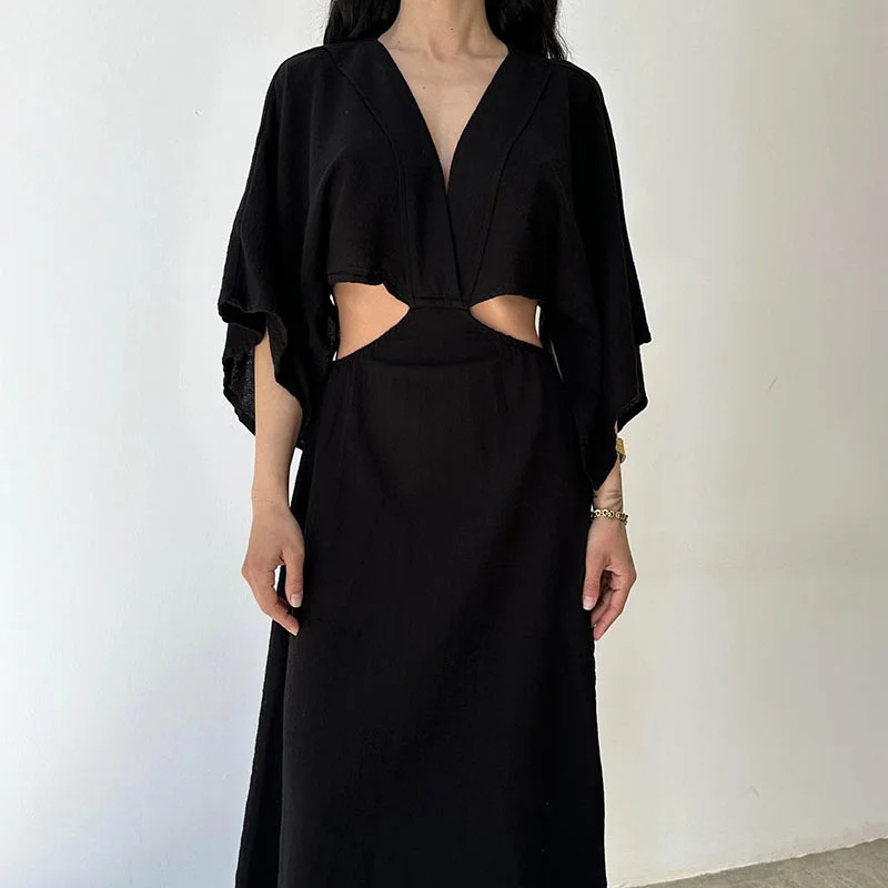 Woman - Linen Dress-inspireuse