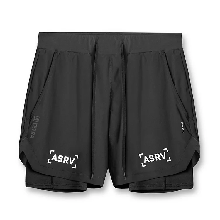 Summer Men's Sports Shorts Anti-glare Pants Men's Outdoor Quick-drying Double-layer Fitness Pants