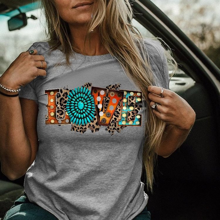 Western Emerald Print Short Sleeve T-Shirt