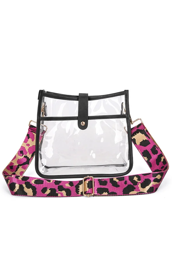 Leopard Pattern Transparent Shoulder Bag