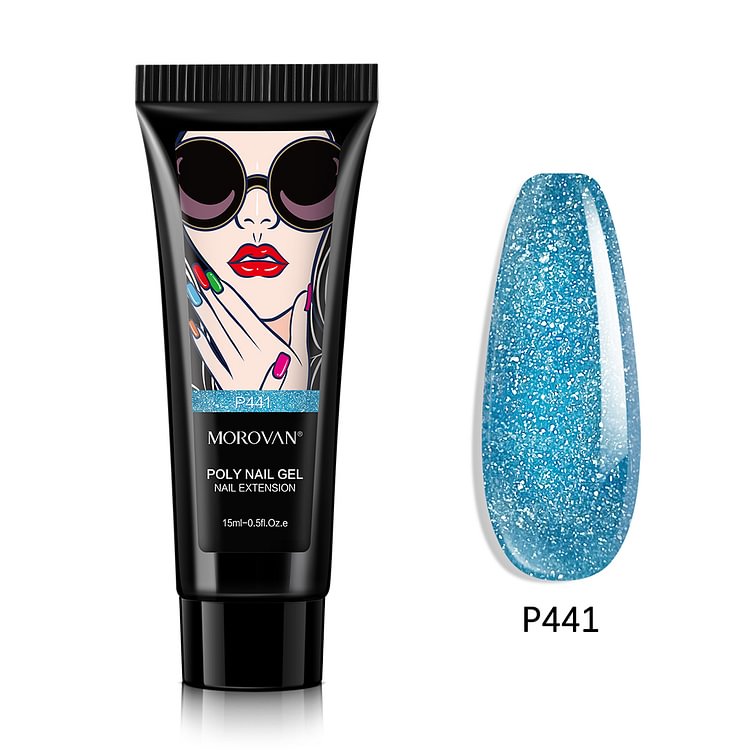Morovan Light Sky Blue Poly Nail Gel P441