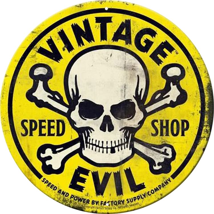 Vintage Evil- Round Shape Tin Signs/Wooden Signs - 30*30CM