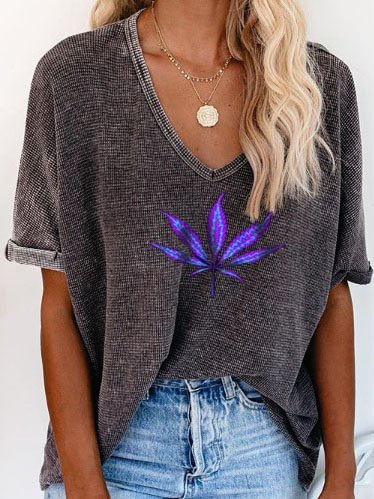 Bestdealfriday Cotton Blend Leaves Casual Shirts Tops 9343882