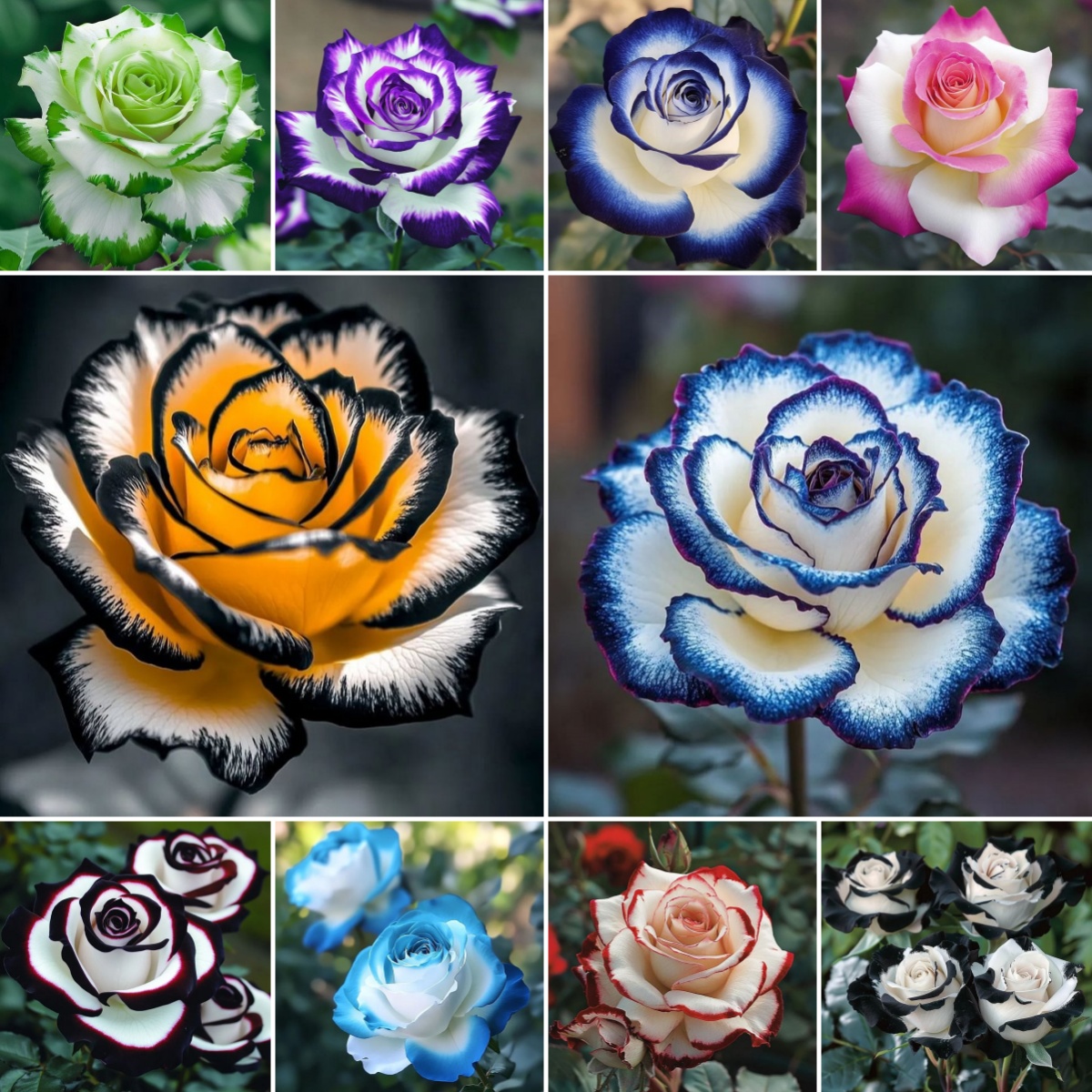 Rare Blue Moon Rose 🌌&Multi-Colored Petal Lace Rose🌈🌹