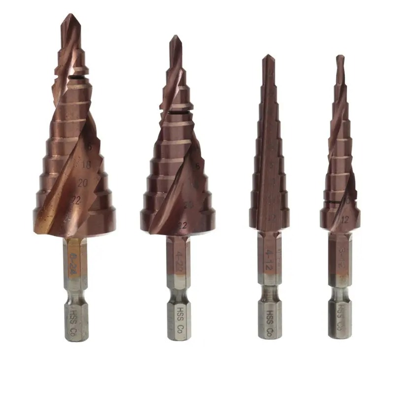 HSS M35 Cobalt Pagoda Step Drill Bit Cone Hex Spiral Grooved Hole Cutter, 6-24mm, 501 Original
HSS M35 Cobalt Pagoda Step Drill Bit Cone Hex Spiral Grooved Hole Cutter, 6-24mm, 501 Original