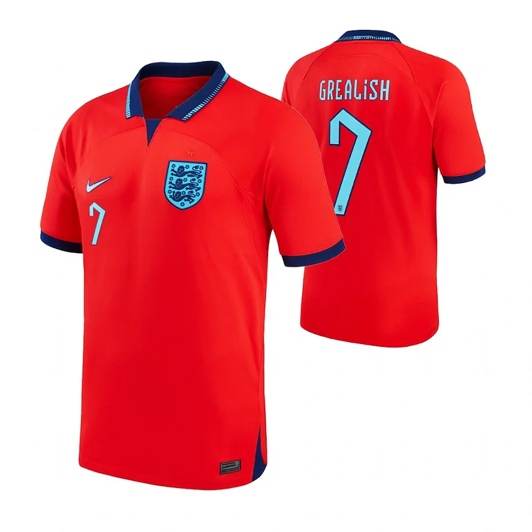 England Jack Grealish 7 Away Shirt Kit World Cup 2022