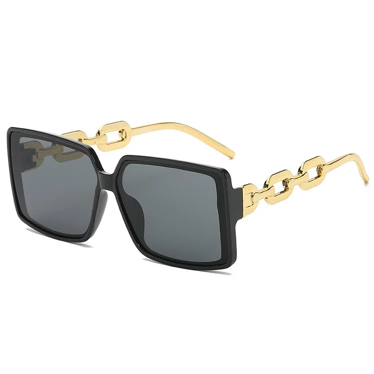 Chain Leg Square Large Frame Fashion Street Shot Personalized Sunglasses