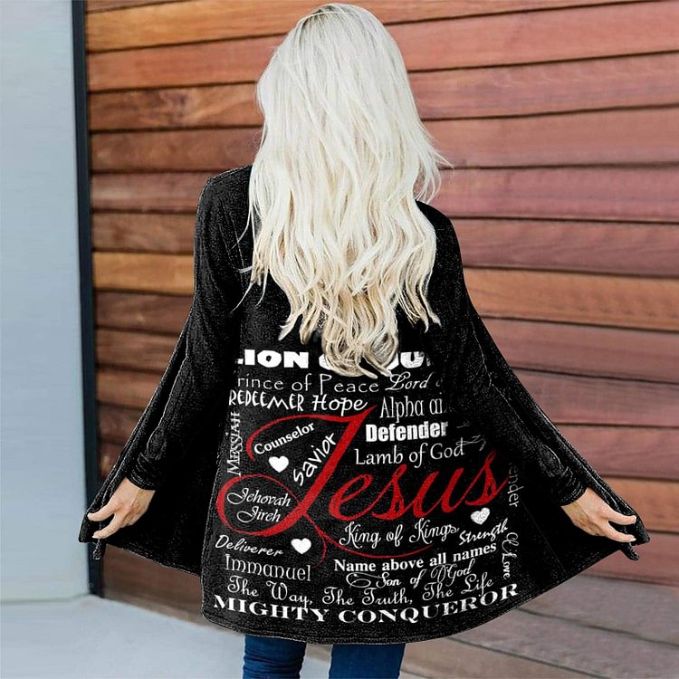 VChics Long Sleeve Bible Truth Print Duster Kimono