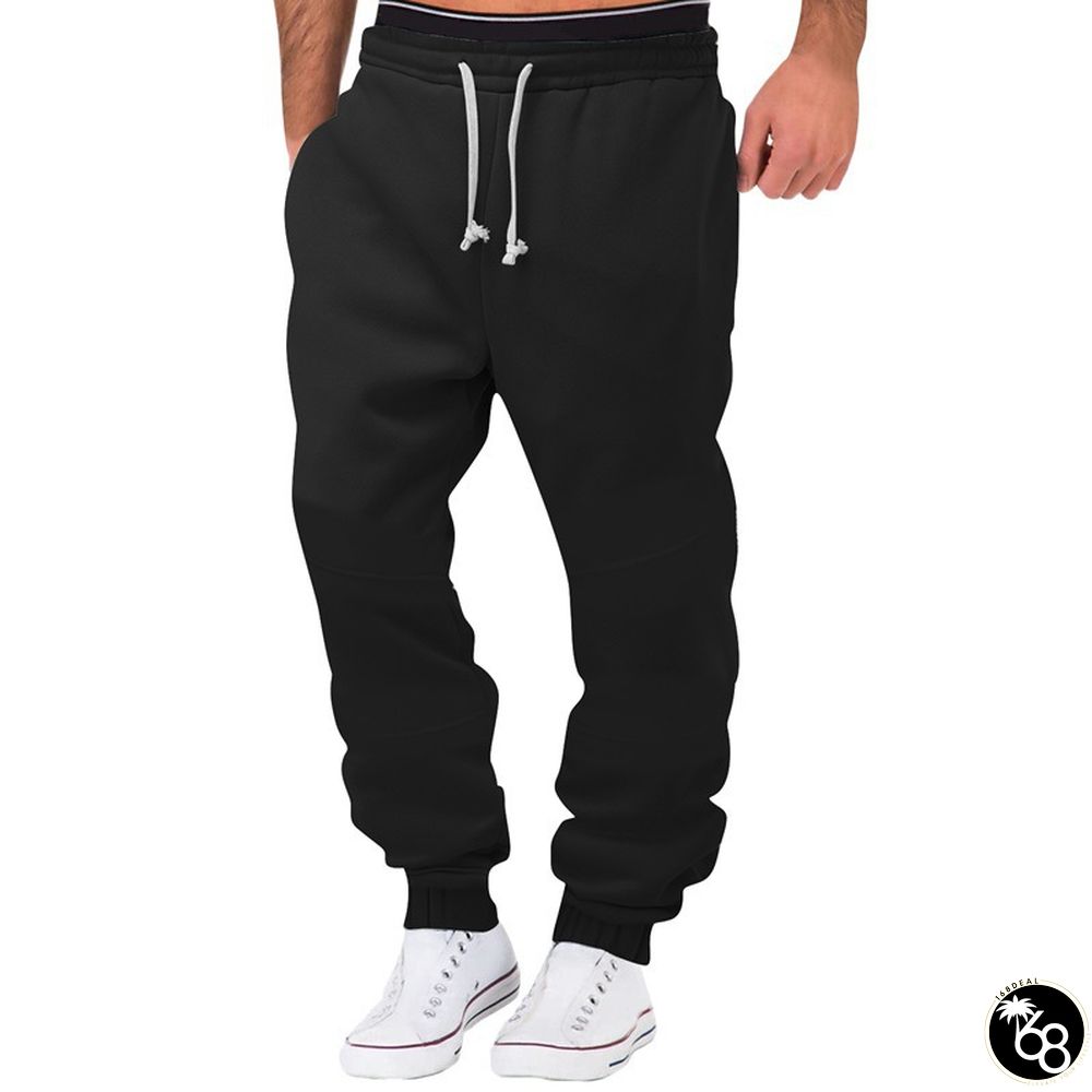 Casual Elastic Waist Patchwork Drawstring Slant Pockets Sweatpants | 168DEAL