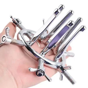 pornhint Pornhint Adjustable Metal Spreader Expander Plug Extreme Speculum Chastity Device Dilator