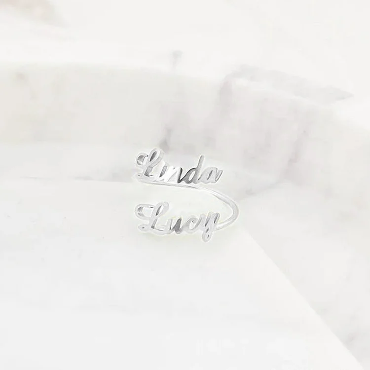 Two Name Sterling Silver Ring