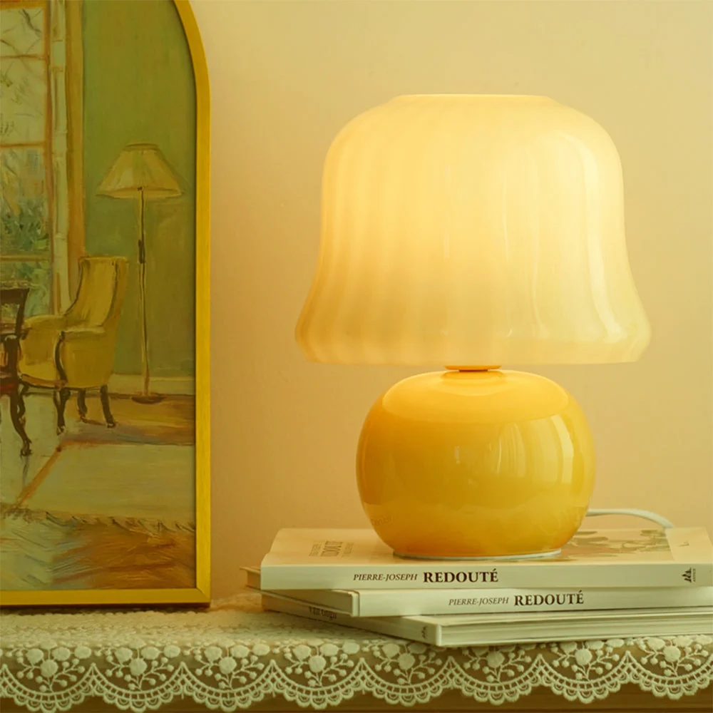French Style Mid-Century Mushroom Table Lamp