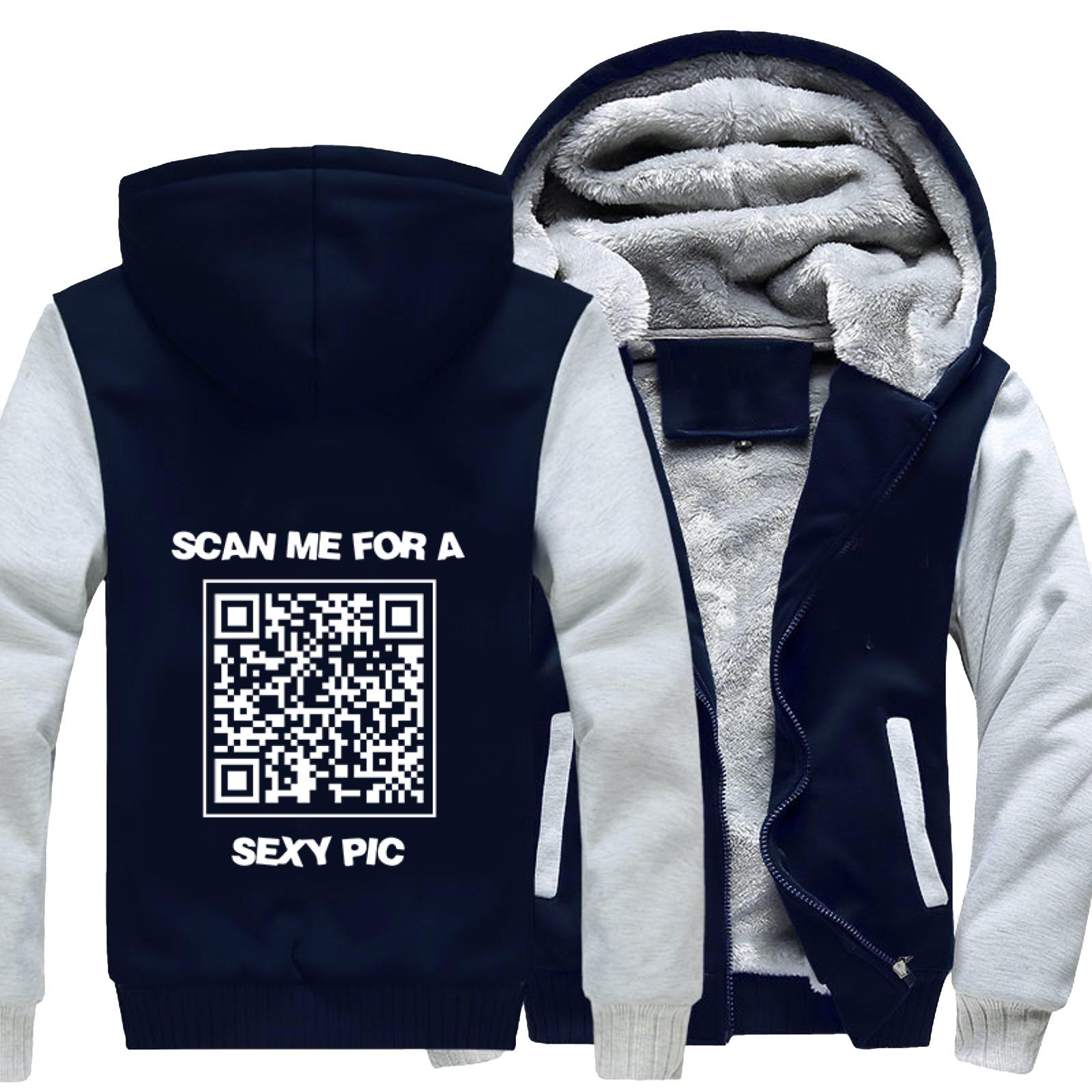 Scan Me For A Sexy Pic, April Fools' Day Fleece Jacket