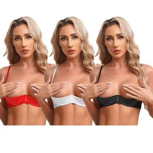 pornhint Pornhint Womens Bra Cupless Underwear Ladies Lingerie Adult Mini Tops Rhinestone Bikini