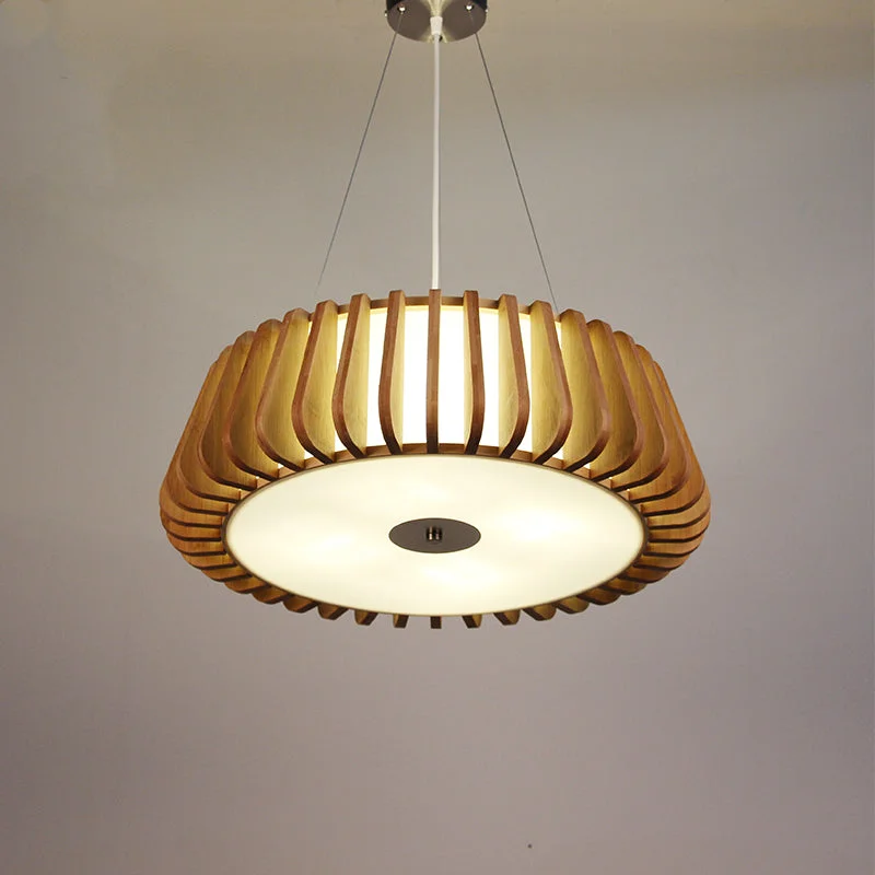 Modern Wood Suspension Pendant Light Hanging Lamp