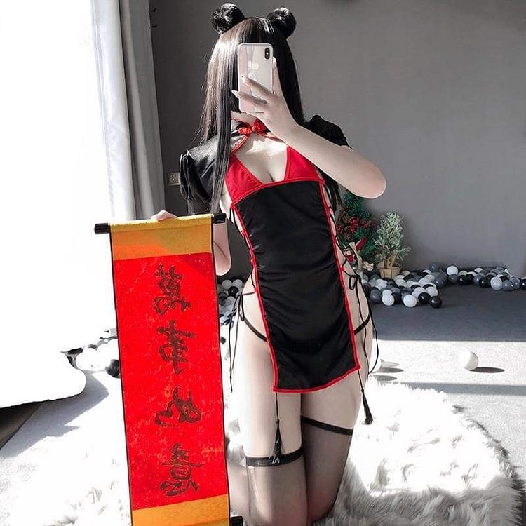 Chinese Style Retro High Slit Classic Improvement Cheongsam Underwear SP274