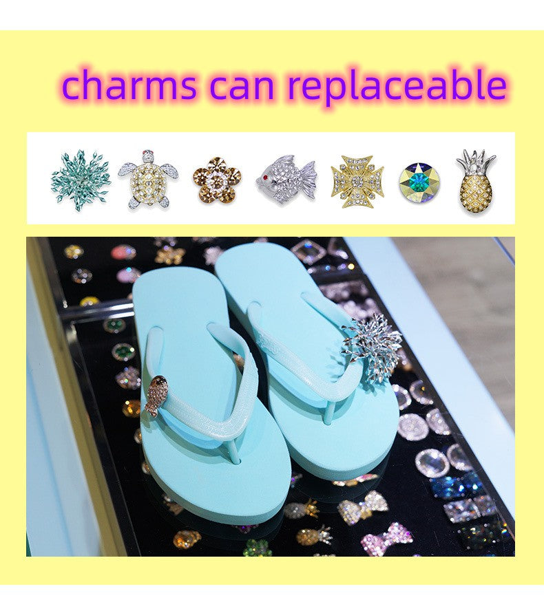 Flip flops high-class charm decoration foulard