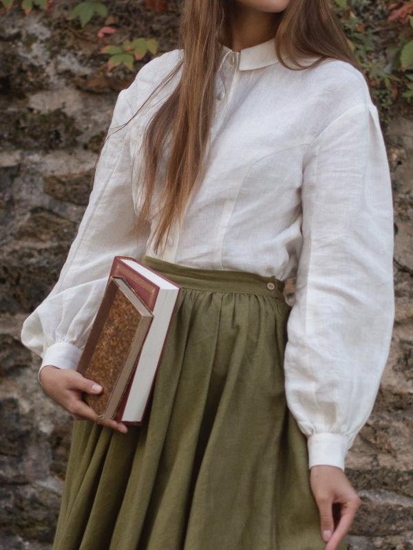 Elegant casual retro cotton and linen shirt-Mayoulove