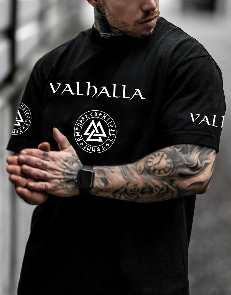 Men's Valhalla Print Casual T-Shirt / TECHWEAR CLUB / Techwear