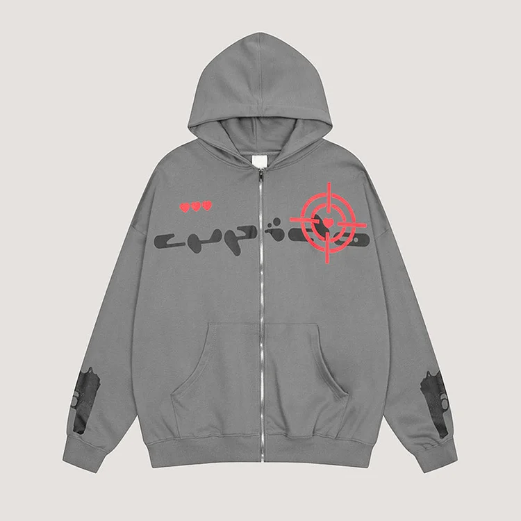 Puff Print Cupido Zip Hood Hoodie
