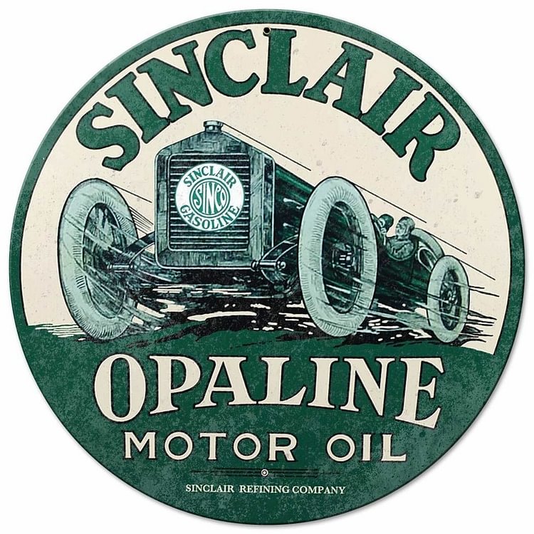 Sinclair Opaline - Round Shape Tin Signs/Wooden Signs - 30*30CM
